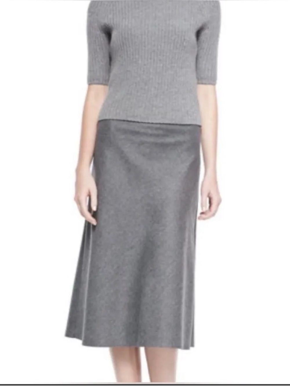 Theory Jahneem Feather Flannel Wool A Line Gray Skirt Size 10